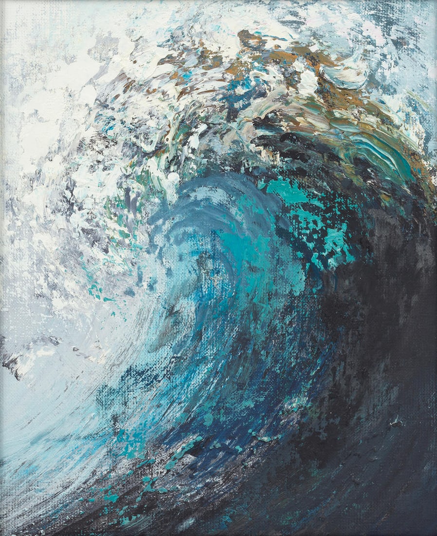 Maggi Hambling (British, born 1945) Tall Wave 30.5 x 25.4 cm. (12 x 10 in.): Maggi Hambling (British, born 1945) Tall Wave signed and dated 'HAMBLING/2006' (verso), and titled 'TALL WAVE' (on the stretcher) oil on canvas 30.5 x 25.4 cm. (12 x 10 in.) Footnotes: Provenance The
