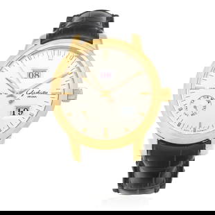 Glashütte Original. An 18K gold automatic calendar wristwatch with calendar week indication...: Glashütte Original. An 18K gold automatic calendar wristwatch with calendar week indication Model: Senator Calendar Week Date: Circa 2005 Movement: 71-jewel Cal.GUB100 automatic, 21K gold rotor,