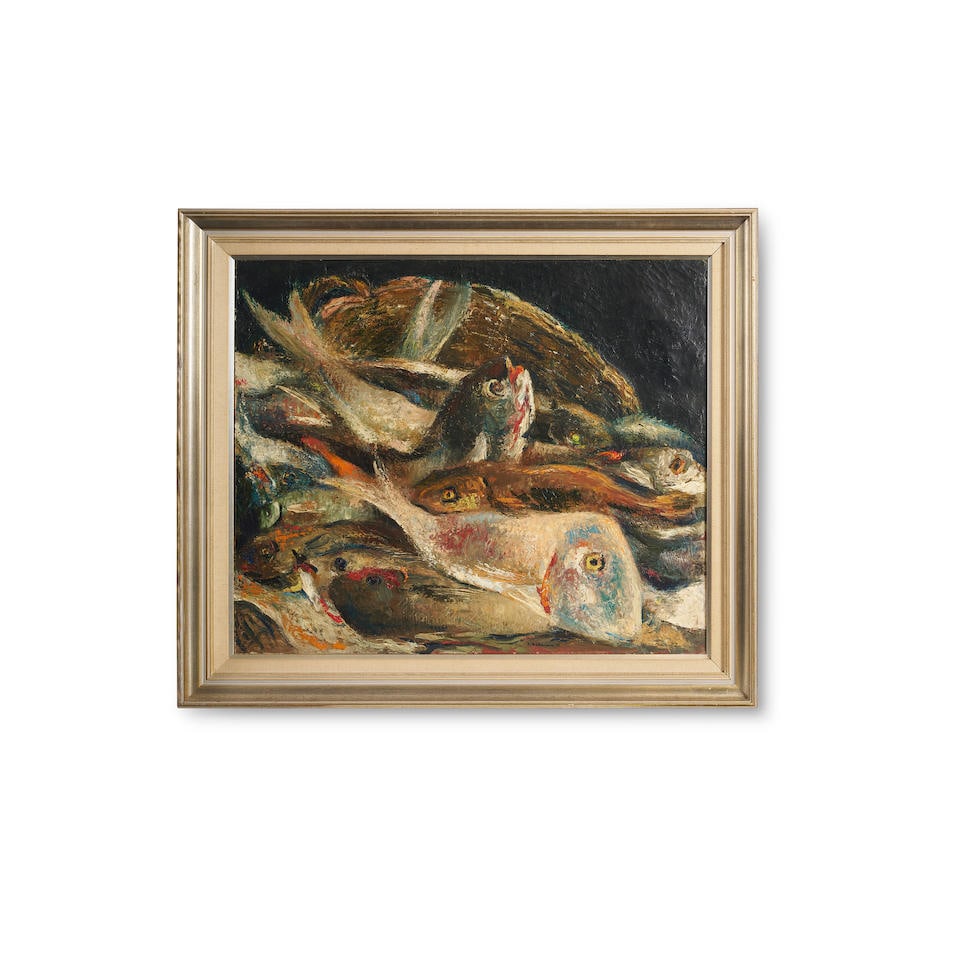 Sali Herman (1898-1993) Still Life of Fish, 1967: Sali Herman (1898-1993) Still Life of Fish, 1967 signed and dated lower right: 'S. Herman 67' oil on canvas 63.0 x 76.0cm (24 13/16 x 29 15/16in). Footnotes: PROVENANCE Sotheby's, Melbourne, 22 April