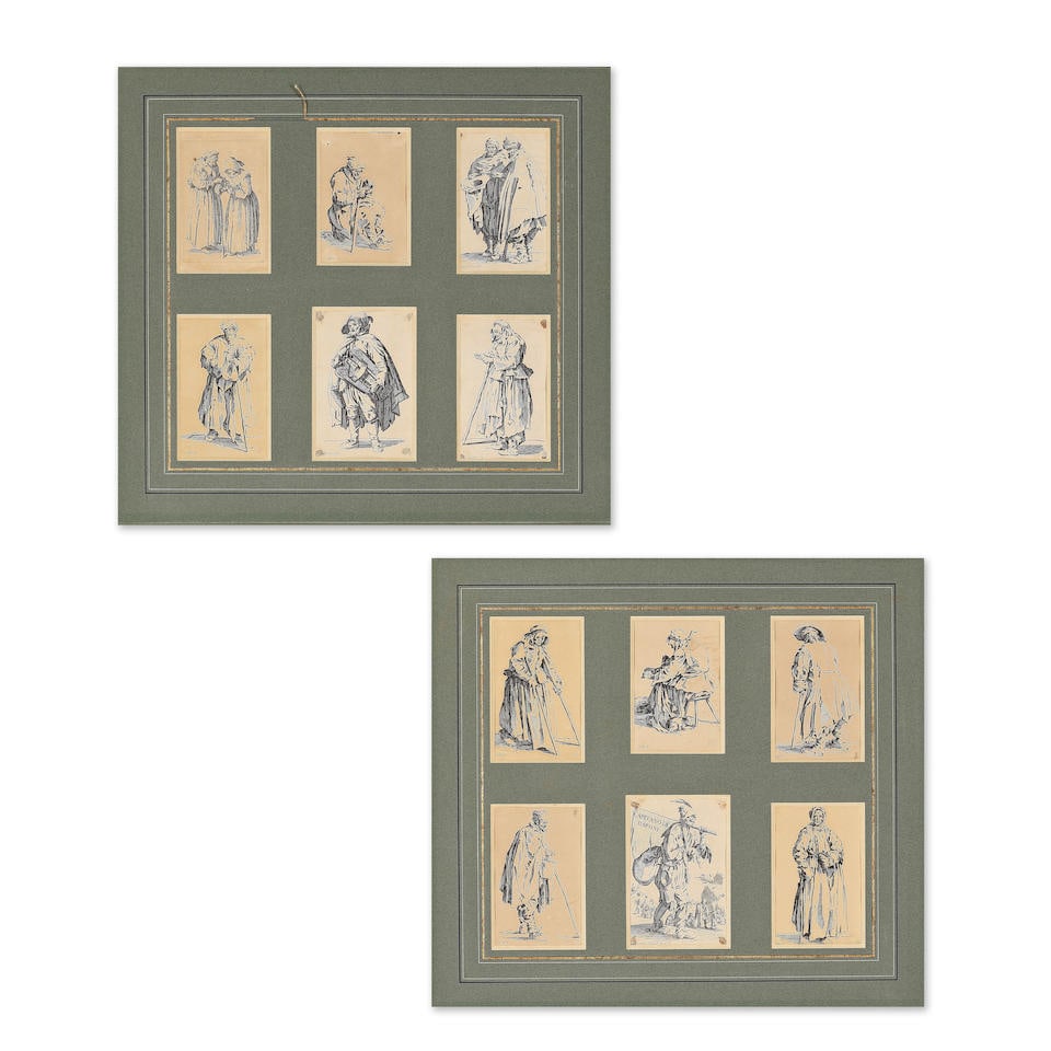 D'après Jacques Callot (French, 1592-1635) Les Gueux (suite complète des 12 planches)C...: D'après Jacques Callot (French, 1592-1635) Les Gueux (suite complète des 12 planches) Ca. 1622-1623 (Lieure, 479-503) Douze eaux-fortes 11 signées Callot Fecit Tirage du XIXe siècl