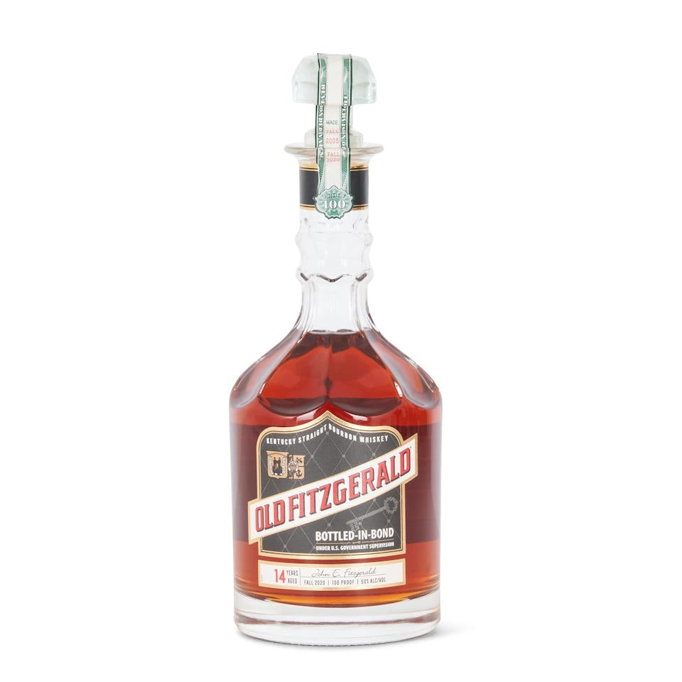 Old Fitzgerald 14 Years Old, 2005 (1 bottle, 750ml): Old Fitzgerald 14 Years Old, 2005 (1 bottle, 750ml) Region: Kentucky Alcohol content: 50% Notes: official bottling, made fall 2005, bottled fall 2020 Footnotes: United States, Bourbon This lot is subj