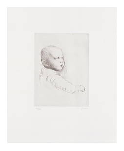 Henry Moore O.M., C.H. (British, 1898-1986) Child Study Etching with drypoint, 1979, on BFK Rive...: Henry Moore O.M., C.H. (British, 1898-1986) Child Study (Cramer 498) Etching with drypoint, 1979, on BFK Rives wove paper, signed and numbered 45/50 in pencil, printed by Atelier Lacouri&#232;re et Fr