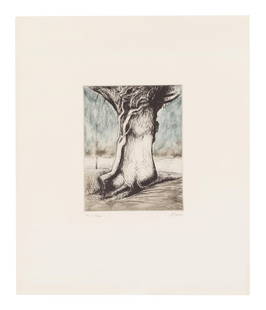 Henry Moore O.M., C.H. (British, 1898-1986) Trees I: Bole and Creeper, from Trees Etching with a...: Henry Moore O.M., C.H. (British, 1898-1986) Trees I: Bole and Creeper, from Trees (Cramer 547) Etching with aquatint in colours, 1979, on Arches wove paper, signed, inscribed 'Pl. I' and numbered 36/5