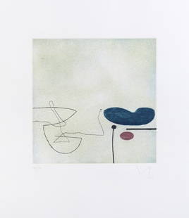 Victor Pasmore R.A. (British, 1908-1998) Print A, from Images on the Wall  Etching and aquatint ...: Victor Pasmore R.A. (British, 1908-1998) Print A, from Images on the Wall  (Lynton G72A) Etching and aquatint in colours, 1991-92, on BFK Rives wove paper, signed, dated and numbered 39/50 in pencil (