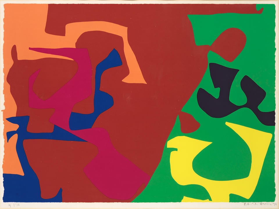 Patrick Heron (British, 1920-1999) January 1973: 7, from January 1973 Screenprint in colours, 19...: Patrick Heron (British, 1920-1999) January 1973: 7, from January 1973 Screenprint in colours, 1973, on wove paper, signed, dated and numbered 19/72 in pencil, printed by Kelpra Studio, with their ink
