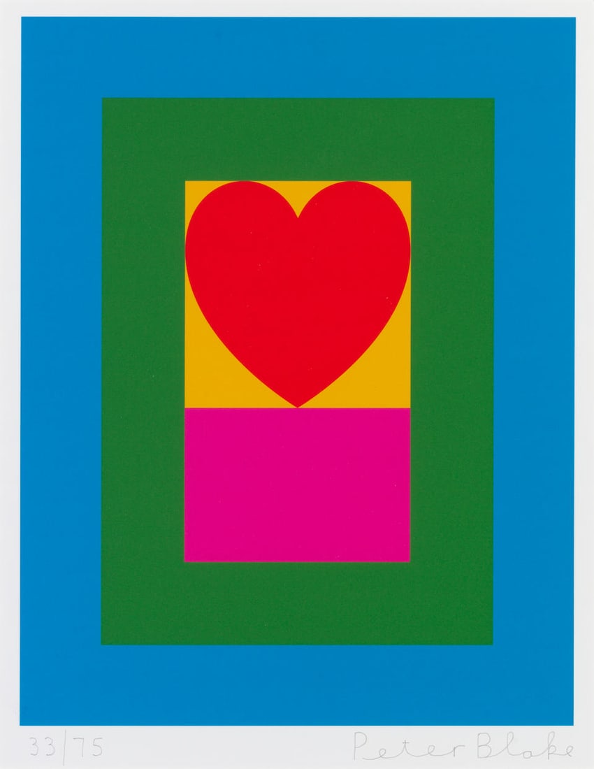 Sir Peter Blake R.A. (British, born 1932) I Love Bentley Inkjet print in colours with screenprin...: Sir Peter Blake R.A. (British, born 1932) I Love Bentley Inkjet print in colours with screenprint glaze, 2016, on wove paper, signed and numbered 33/75 in pencil, co-published by Coriander Studio and