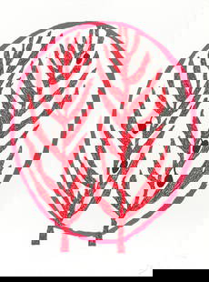 Louise Bourgeois (French/American, 1911-2010) The Olive Branch, from L'Art pour la paix Lithogra...: Louise Bourgeois (French/American, 1911-2010) The Olive Branch, from L'Art pour la paix (Museum of Modern Art 919.2) Lithograph in colours, 2004, on wove paper, signed with the initials and numbered 8