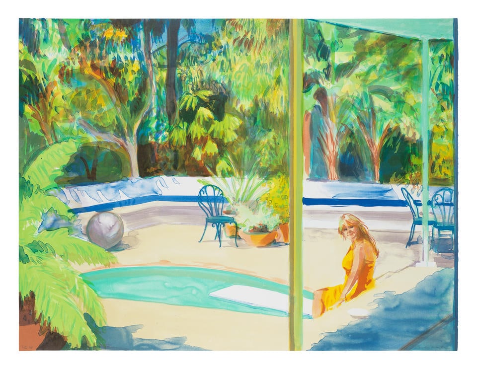 Caroline Walker (British, born 1982) Bathed, from Sunset Portfolio Lithograph in colours, 2018, ...: Caroline Walker (British, born 1982) Bathed, from Sunset Portfolio Lithograph in colours, 2018, on wove paper, signed and numbered '2/6 A/P' in pencil, one of six artist's proofs aside from the editio