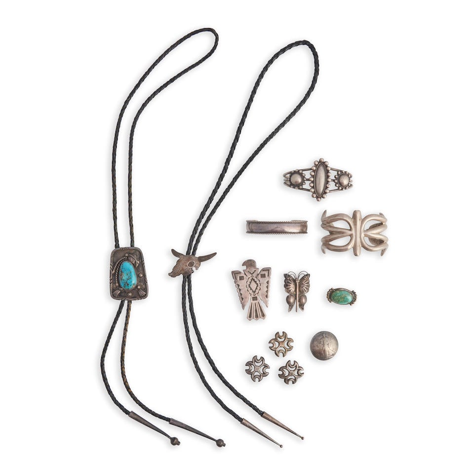 A group of Navajo and Southwest adornments cuff bracelets (widest to thinnest): inner circumfere... (1 of 1)