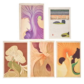 FUJIO YOSHIDA (1887-1987) AND TOSHI YOSHIDA (1911-1995) Five Woodblock Prints, Japan (5) (1 of 6)