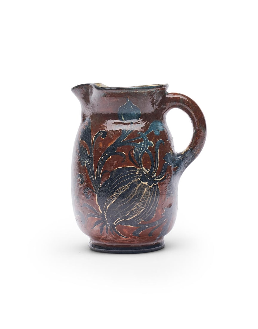 A Martin Brothers stoneware creamer by Robert Wallace Martin height: 12.5cm (1 of 3)