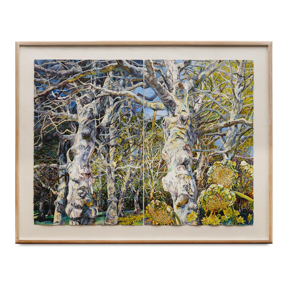 Patricia Tobacco Forrester (American, 1940-2011) October blue, October gold (diptych)  each 59x ... (1 of 1)