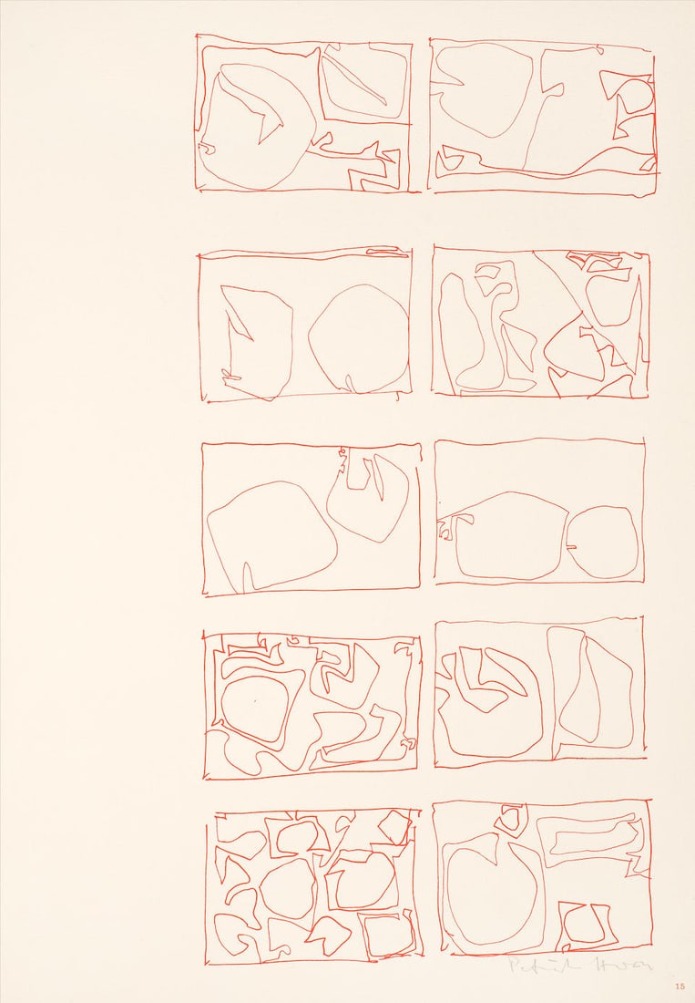 Patrick Heron (British, 1920-1999) 4: Eight Drawings for Paintings: 1976; 15: Ten Drawings for P...: Patrick Heron (British, 1920-1999) 4: Eight Drawings for Paintings: 1976; 15: Ten Drawings for Paintings: 1977 from The Shapes of Colour: 1943-1978 Two screenprints in colours, 1978, on Arches wove pa