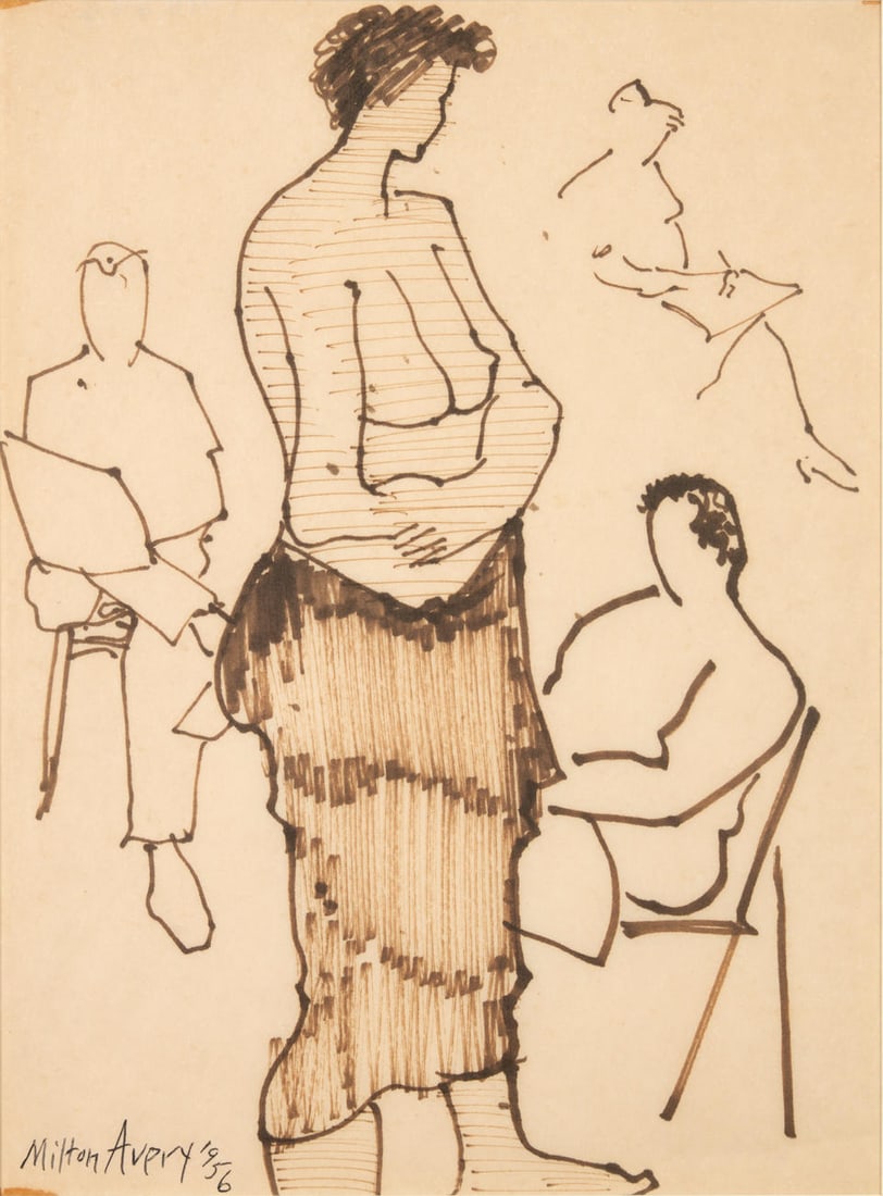 MILTON AVERY (American, 1885-1965) Study of a Standing Model (1 of 4)