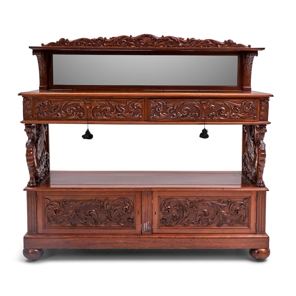 OAK SIDEBOARD WITH WINGED GRIFFIN CARVINGS (1 of 2)