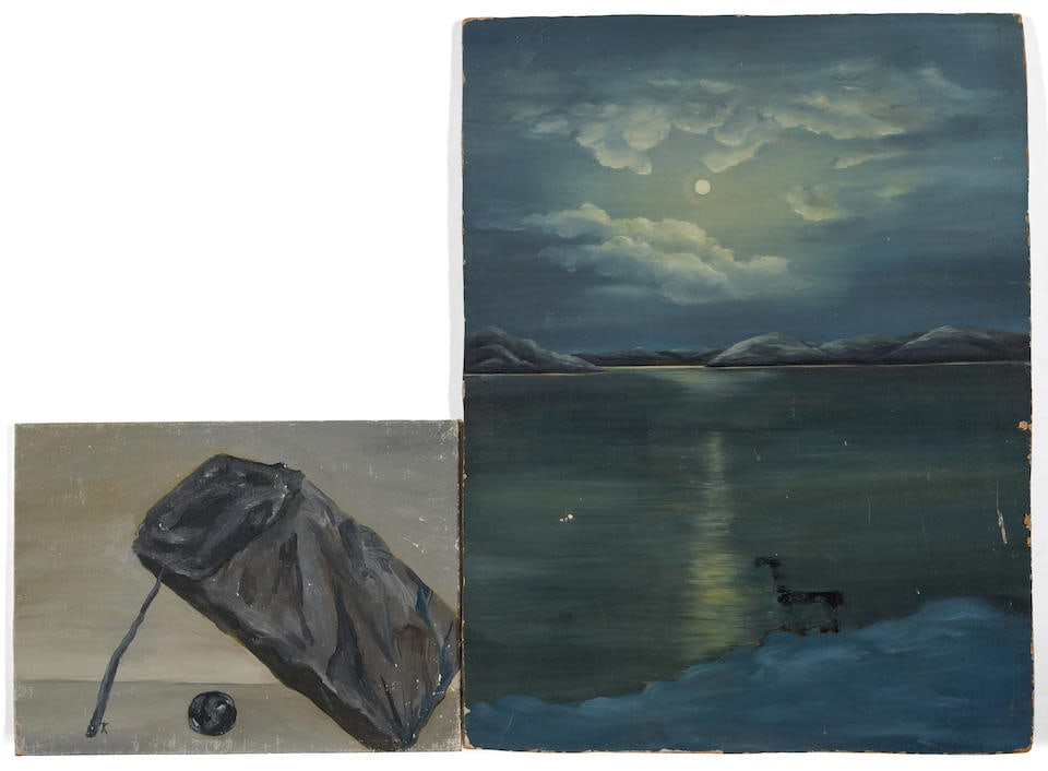 PASQUALE (PATSY) SANTO (American, 1893-1975) A PAIR OF PAINTINGS OF A SEASCAPE AND AN ABSTRACT (... (1 of 2)