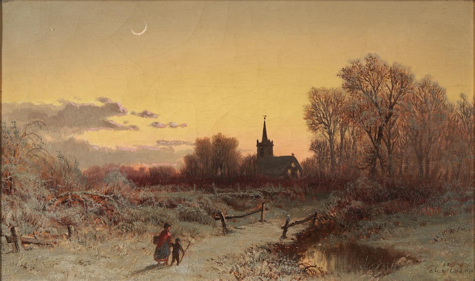 George Herbert McCord (American, 1848-1909) Winter's Ember: Mother and Child at Dusk (1 of 4)