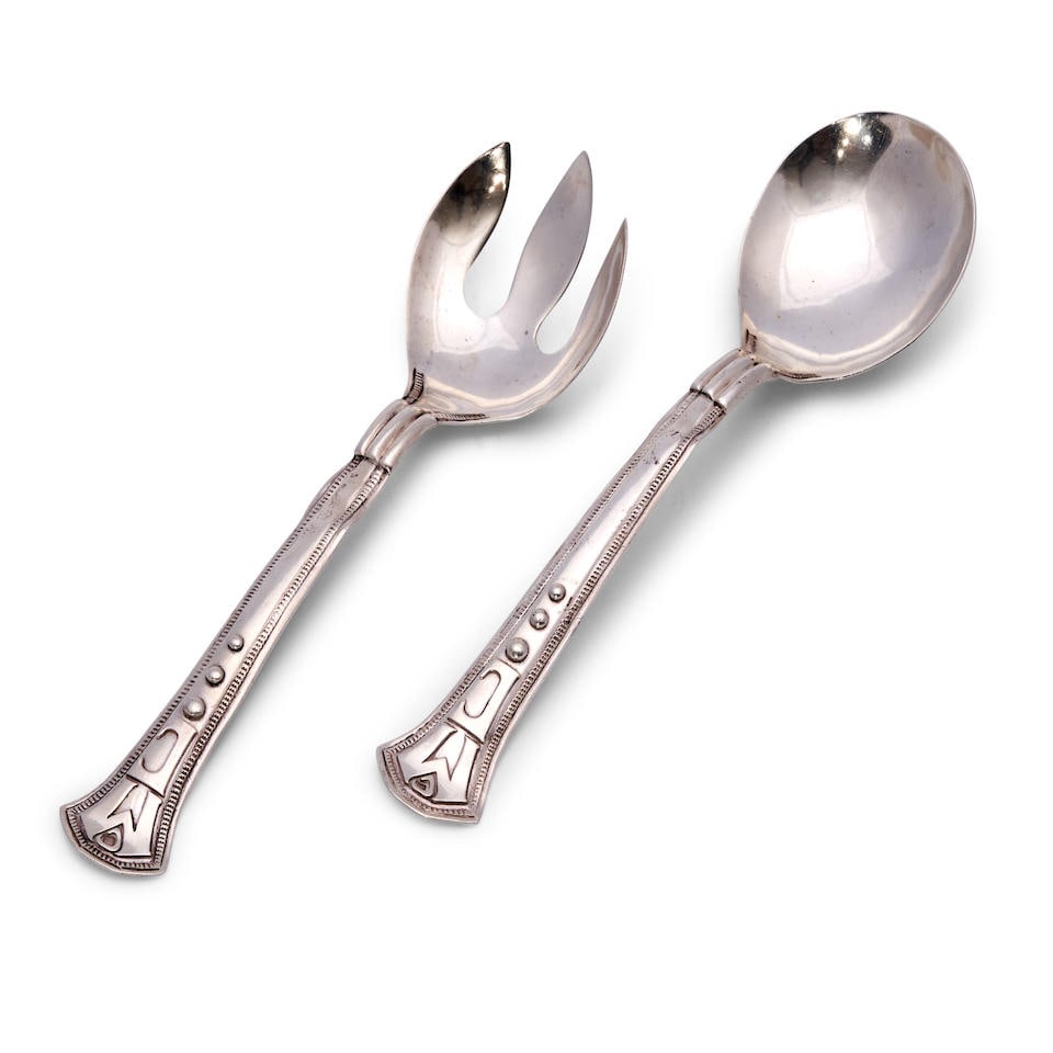 Pair of Frank Patania Sterling Salad Servers, (1 of 1)