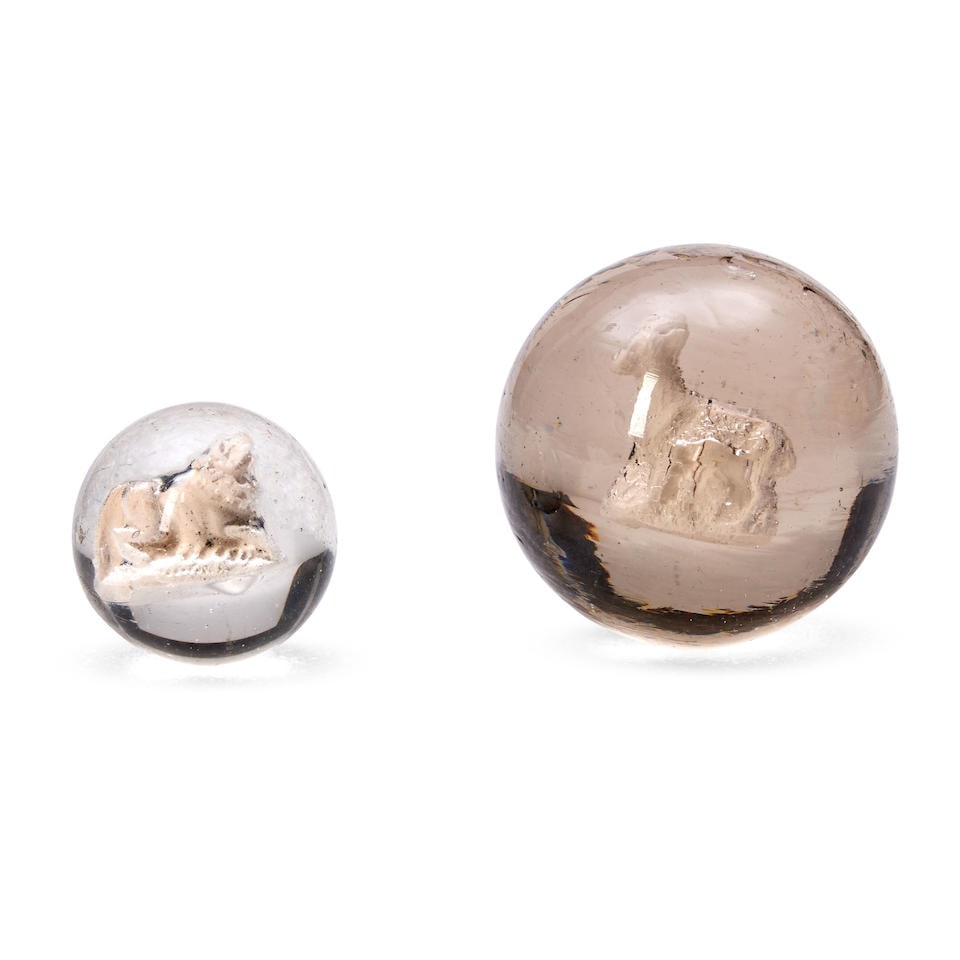 TWO SULFIDE MARBLES (1 of 1)