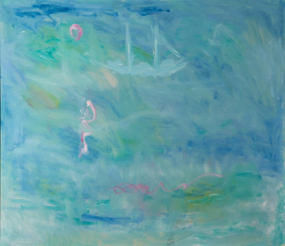 BOB PAUL KANE (AMERICAN, 1937-2013)  ABSTRACT WITH BOAT AND SUN (1 of 5)