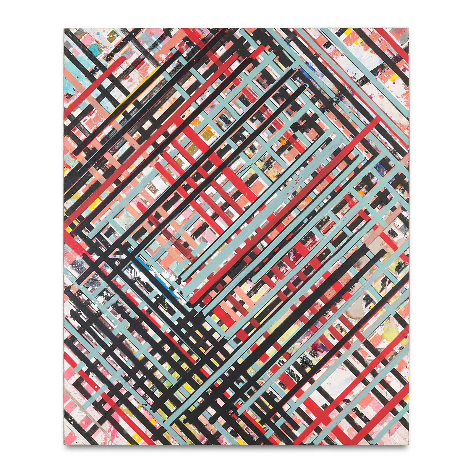 ED MOSES (1926-2018) N.Y. Trac #5, 1975: ED MOSES (1926-2018) N.Y. Trac #5, 1975 signed with the artist's initial and dated 'E 75' (lower right); signed with the artist's initials and dated again 'EM3 75' (on the overlap) and signed again wi