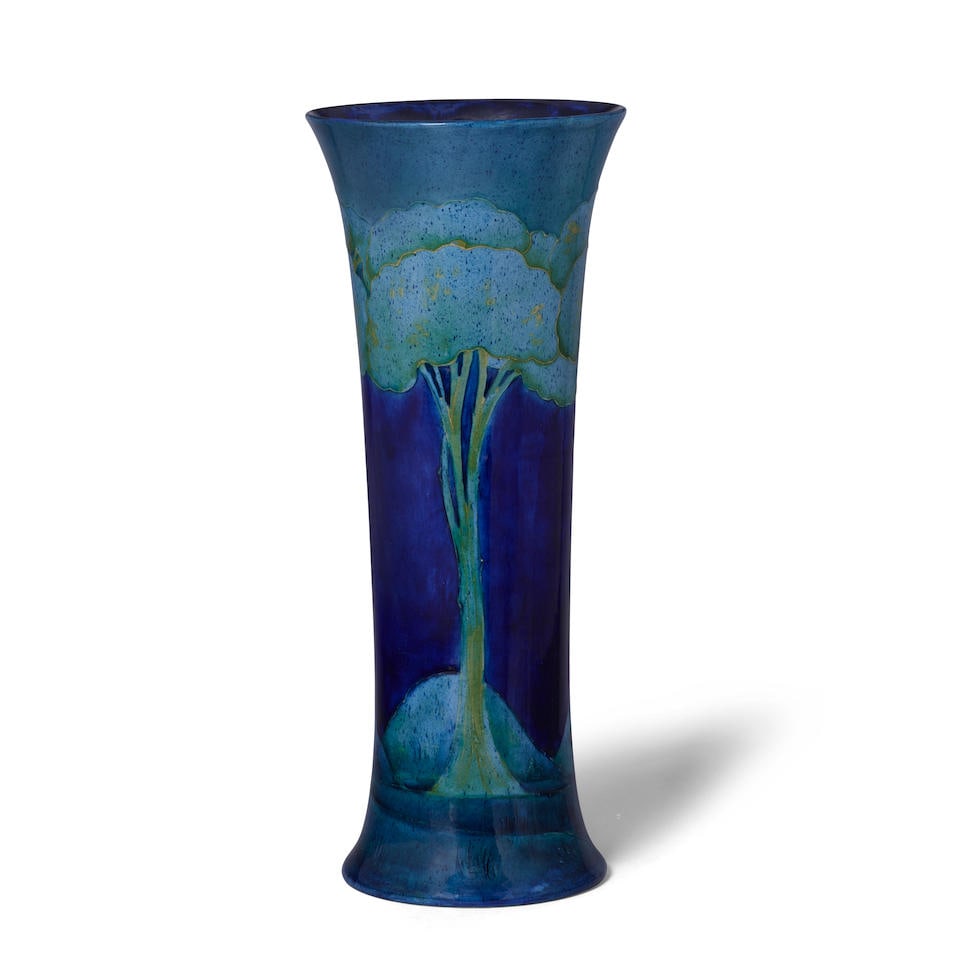 WILLIAM MOORCROFT (1872-1945) MOONLIT BLUE TRUMPET VASE England, glazed earthenware, stamped 'MA... (1 of 1)