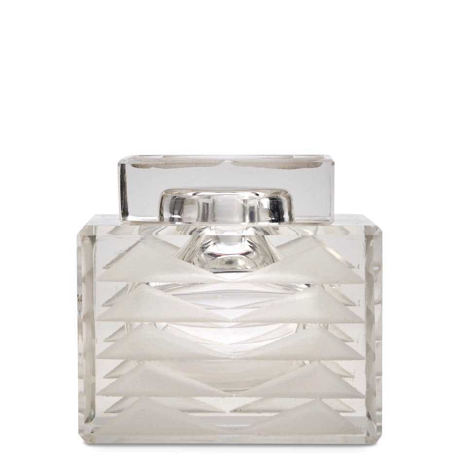 JEAN LUCE (1895-1964) ART DECO INKWELL France, c. 1925, clear and frosted glass, maker's mark, h... (1 of 2)