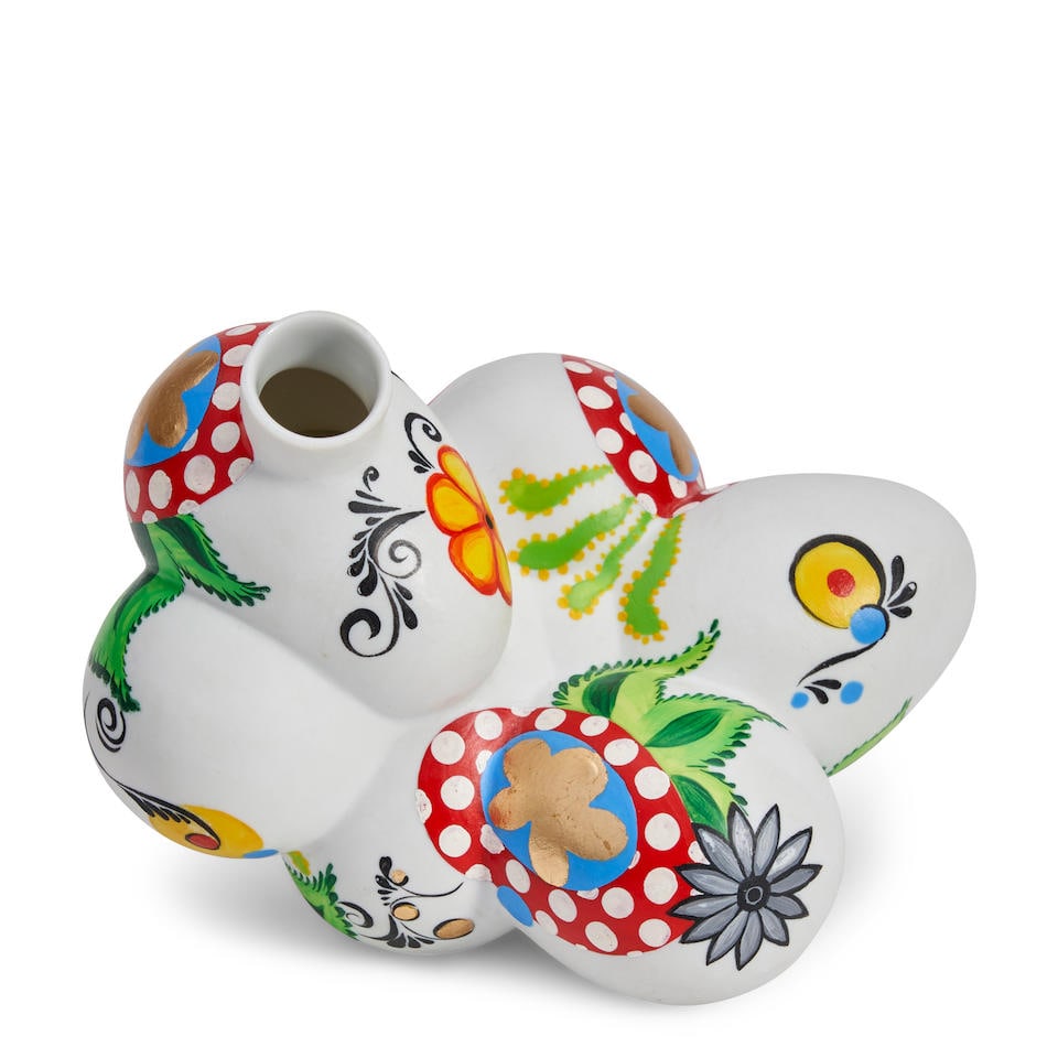MARCEL WANDERS (B. 1963) 'EGG VASE BRIGHT' Netherlands, 2007, edition of 50, porcelain, acrylic ... (1 of 4)
