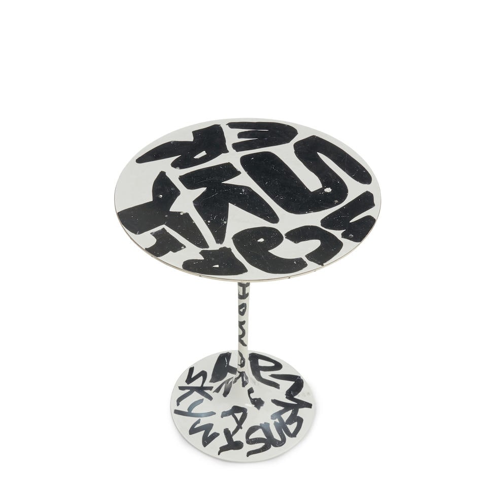 KNOLL 'TULIP' SIDE TABLE CUSTOMIZED BY STEPHEN SPROUSE (1953-2004) United States/Italy, c. 2003,... (1 of 3)