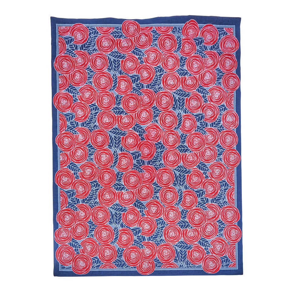 EDWARD FIELDS 'GERALDINE' 9 FT. 9 IN. X 11 FT. 10 IN. CARPET c. 2015, from the Ambassade Collec...: EDWARD FIELDS 'GERALDINE' 9 FT. 9 IN. X 11 FT. 10 IN. CARPET c. 2015, from the Ambassade Collection series, hand-tufted wool, canvas foundation, maker's paper label, stenciled marks and fabric label.