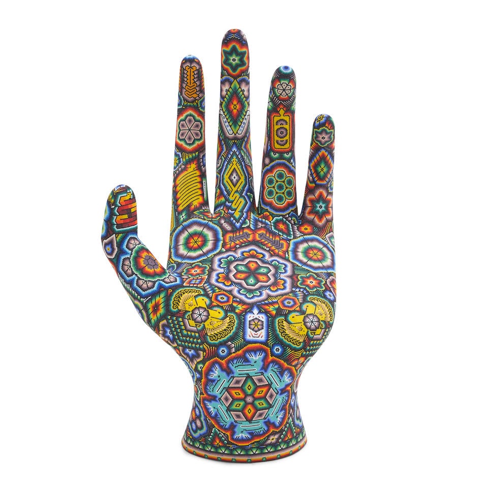 RICK WOLFRYD (B. 1953) 'REACHING OUT' SCULPTURE Mexico, dated 2025, Huichol beads on polymer for... (1 of 5)