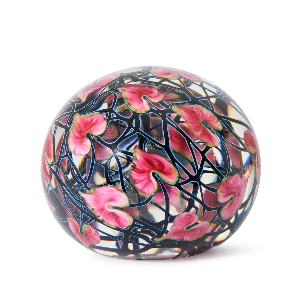 JOHN LOTTON (B. 1964) MAGNUM GLASS PAPERWEIGHT, United States, signed and dated 'John Lotton 199... (1 of 2)