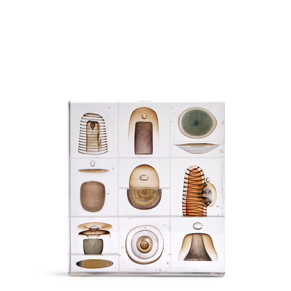 STEFFEN DAM (B. 1961) SPECIMEN BLOCK Denmark, dated 2006, blown, cast, fused, and polished glass... (1 of 3)