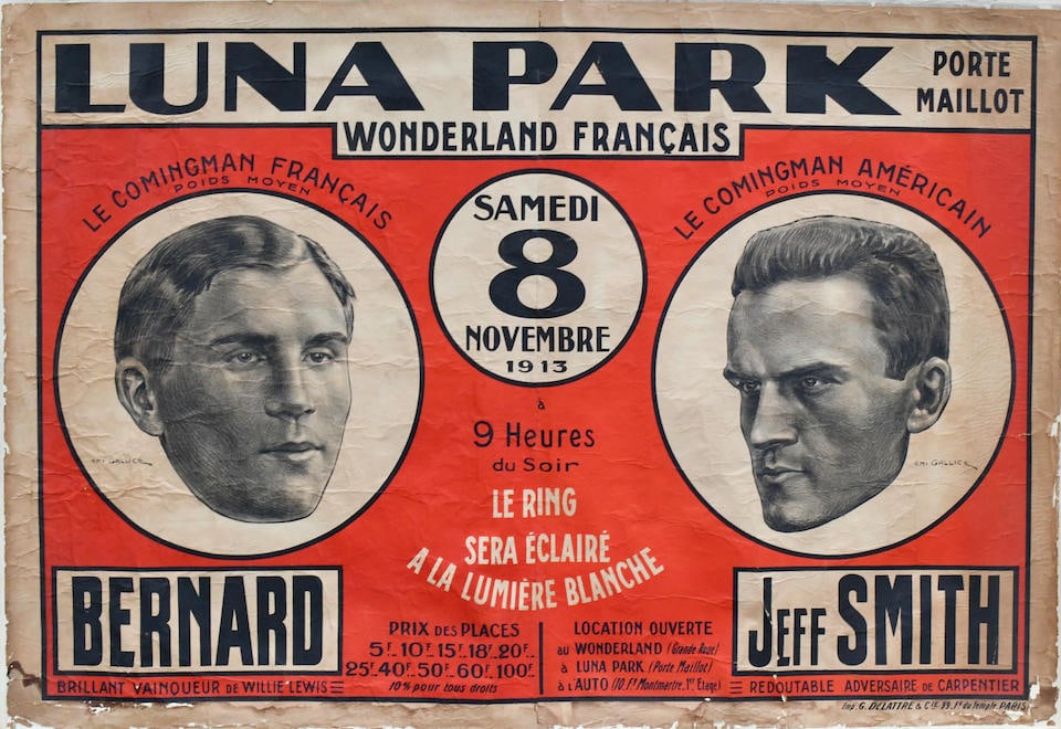 Georges BERNARD – Jeff SMITH. Affiche combat Bernard et Smith, 1913. (1 of 1)