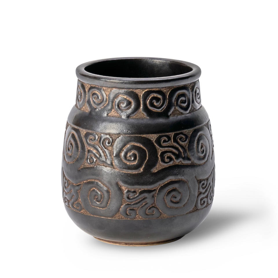 ÉMILE LENOBLE (1875-1939) VASE France, c. 1925, glazed stoneware, artist's impressed stamp ... (1 of 3)