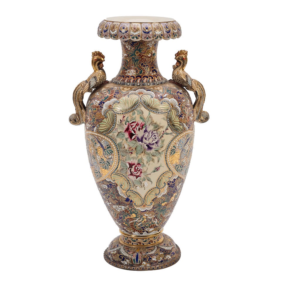 A JAPANESE SATSUMA MORIAGE VASE 20th century (1 of 1)