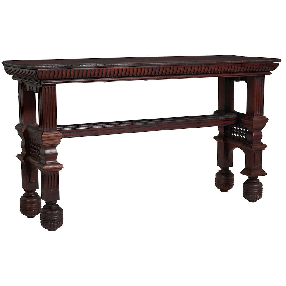 A WALNUT LIBRARY TABLE (1 of 6)