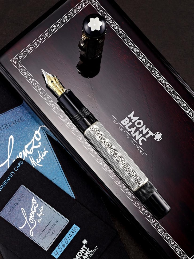 [NO RESERVE] MONTBLANC | LORENZO DE MEDICI, REF.28600, A FINE LIMITED EDITION SILVER FOUNTAIN PE... (1 of 4)