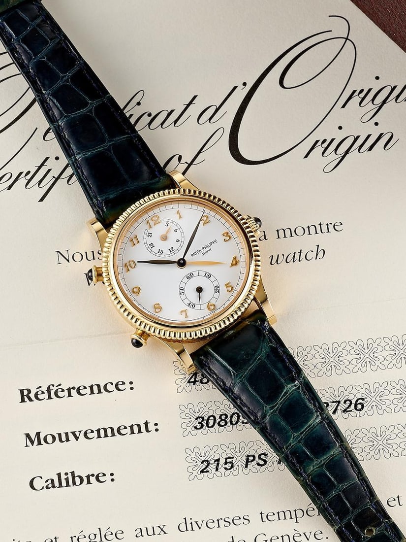 PATEK PHILIPPE | TRAVEL TIME, REF.4864R-001, A LADY'S PINK GOLD DUAL TIME ZONE WRISTWATCH, CIRCA...: PATEK PHILIPPE | TRAVEL TIME, REF.4864R-001, A LADY'S PINK GOLD DUAL TIME ZONE WRISTWATCH, CIRCA 1999 Case/Movement No: 4'038'726/3'080'903 Calibre: 215 PS FUS, manual winding, signed Dial: White, sig