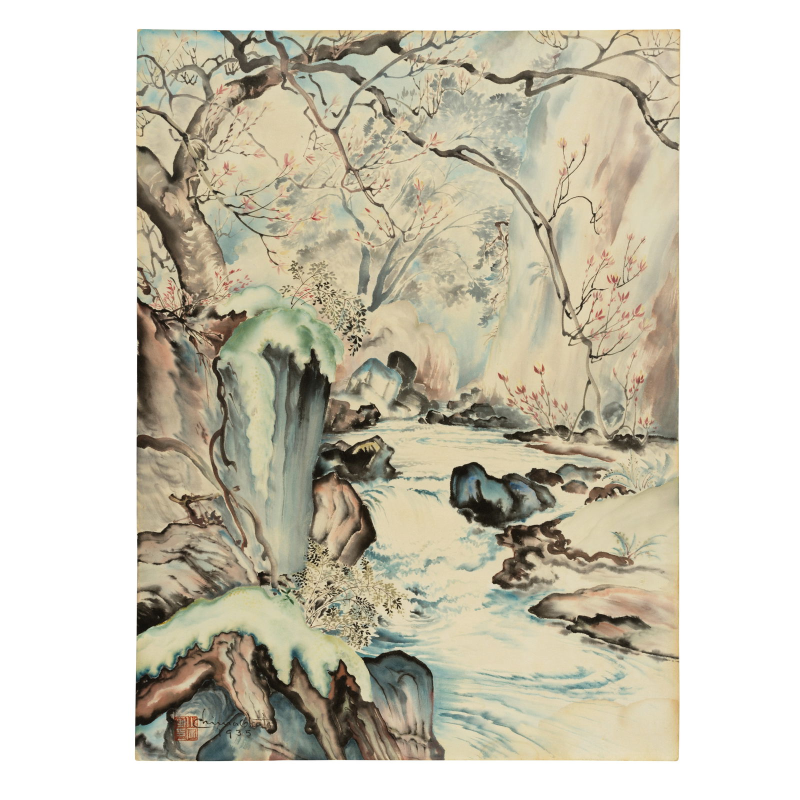CHIURA OBATA (1885-1975) Magnolias and Rapids Showa era (1926-1989), 1935 (1 of 1)