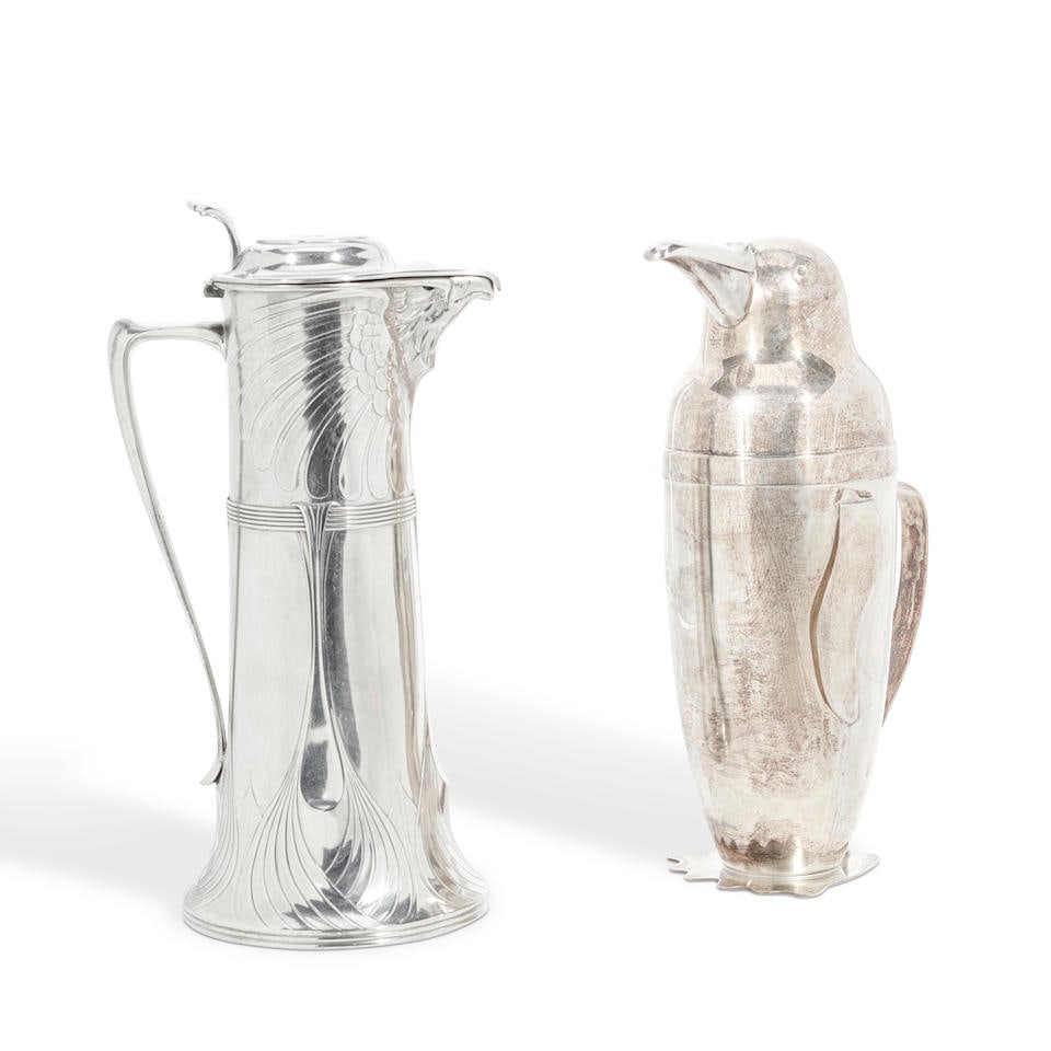 AN ART NOUVEAU AND AN ART DECO ANIMALIA PITCHER by various makers, late 19th/early 20th century (1 of 1)