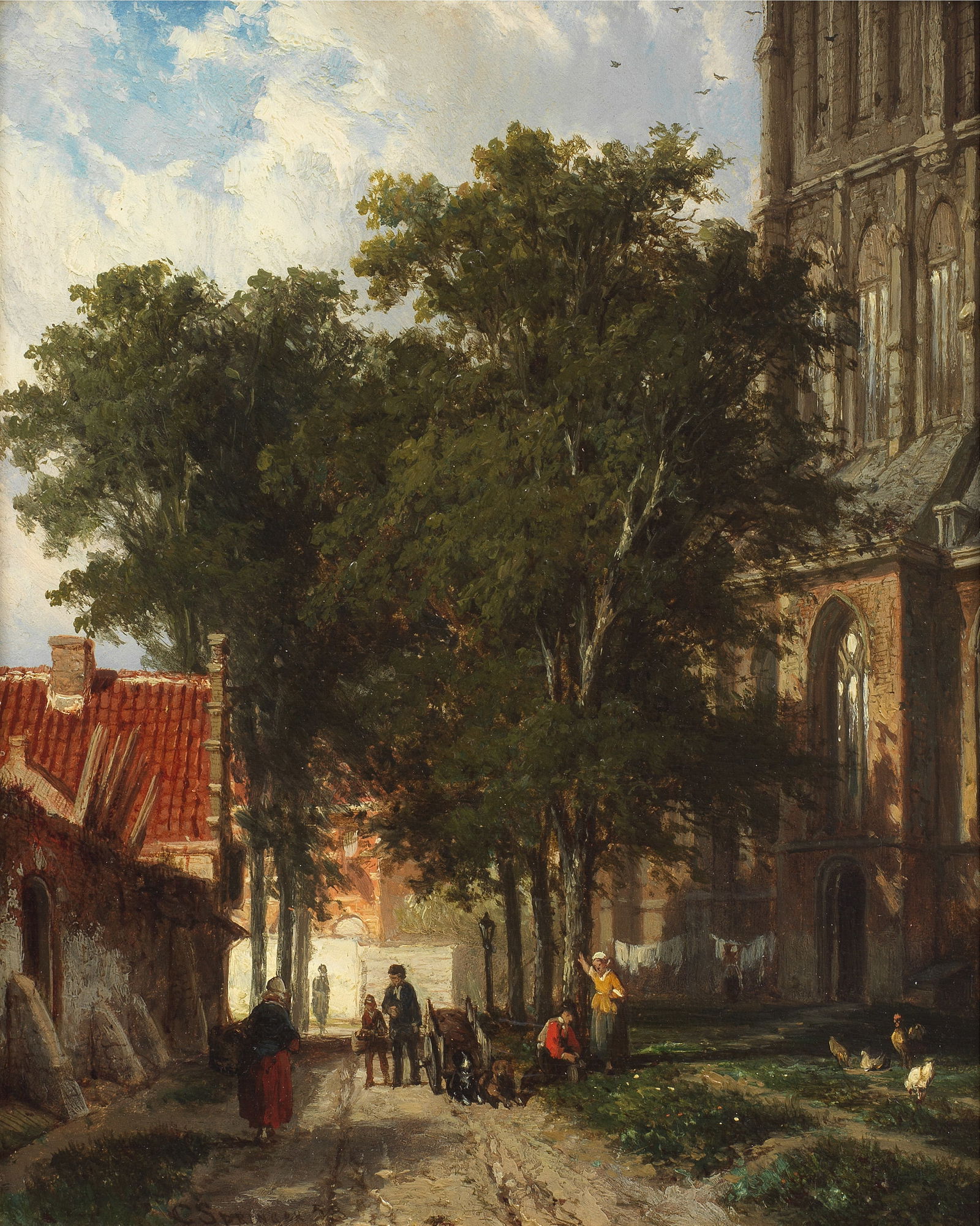 Cornelis Springer (Dutch, 1817-1891) Achter de Grote Kerk, Den Briel: Cornelis Springer (Dutch, 1817-1891) Achter de Grote Kerk, Den Briel signed and dated 'C Springer 58' (lower left) oil on panel 20 x 16cm (7 7/8 x 6 5/16in). Footnotes: Provenance