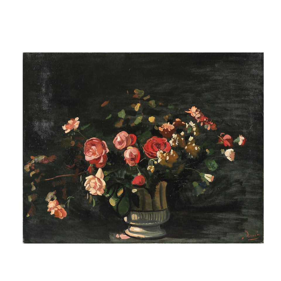 ANDRÉ DERAIN (1880-1954) Vase de fleurs: ANDRÉ DERAIN (1880-1954) Vase de fleurs signé 'Derain' (en bas à droite) huile sur toile Peint circa 1932 signed 'Derain' (lower right) oil on canvas Painted circa 1932 73 x 92.1 cm. 28