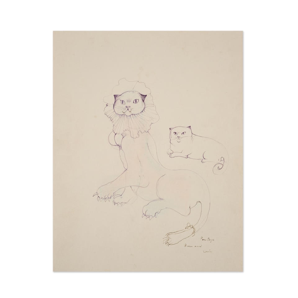 LEONOR FINI (1907-1996) Etudes de chats (oeuvre recto-verso) (1 of 2)