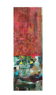 HERNAN BAS (B. 1978) Private Bouquet (Clear/Red) (Executed in 2015): HERNAN BAS (B. 1978) Private Bouquet (Clear/Red) signed with the artist's initials and dated 'HB 15' (lower right) acrylic, silkscreen, airbrush, coloured pencil, chalk and oil pastels on paper 182.5