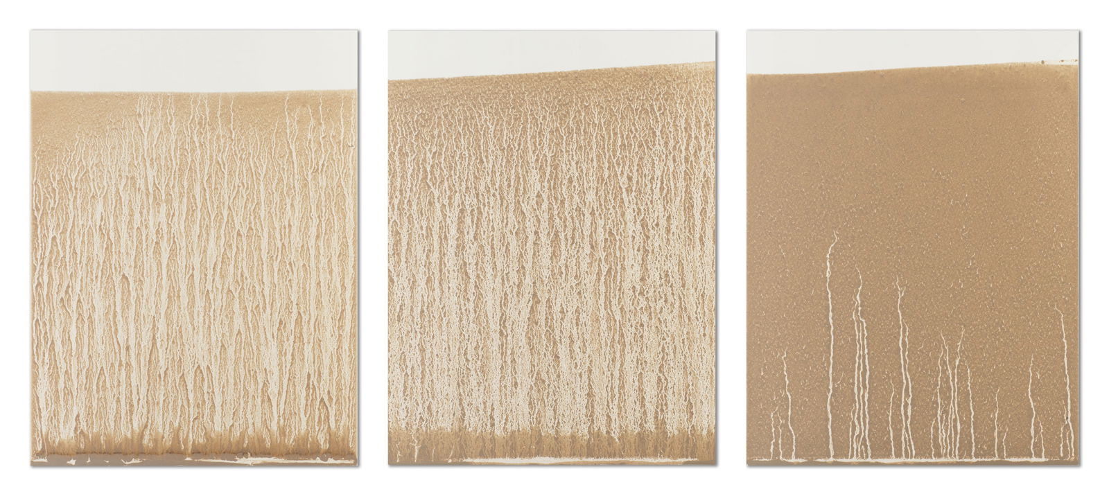 RICHARD LONG (B. 1945) Untitled (i): 30.5 x 22.8cm (12 x 9in). (ii): 29.7 x 23cm (11 11/16 x 9 1...: RICHARD LONG (B. 1945) Untitled (i): signed and dated 'Richard Long 09' (on the reverse) (ii),(iii): signed and dated 'Richard Long 2018' (on the reverse) mud on paper, in three parts (i): 30.5 x 22.8