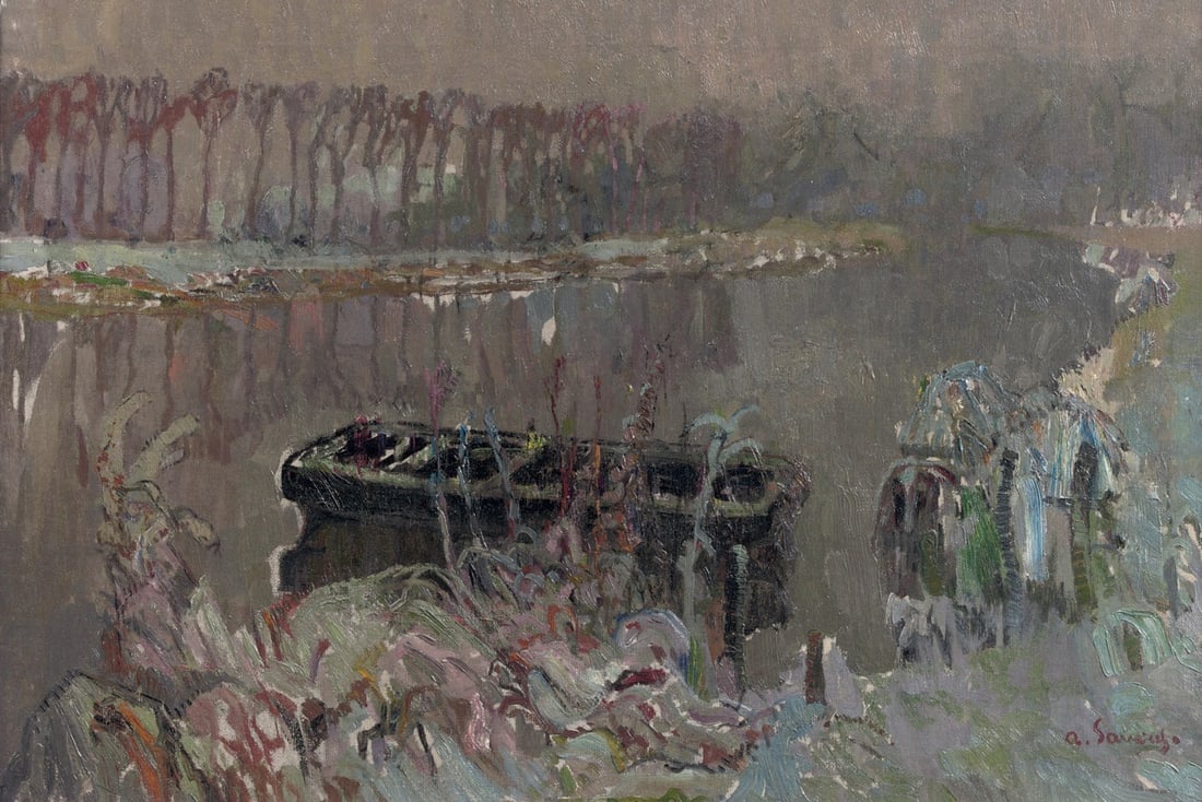 ALBERT SAVERYS (1886-1964) Vroege morgen (Painted circa 1918-1919): ALBERT SAVERYS (1886-1964) Vroege morgen signed 'A. Saverys.' (lower right) oil on canvas 55.5 x 82cm (21 7/8 x 32 5/16in). Painted circa 1918-1919 Footnotes: Provenance