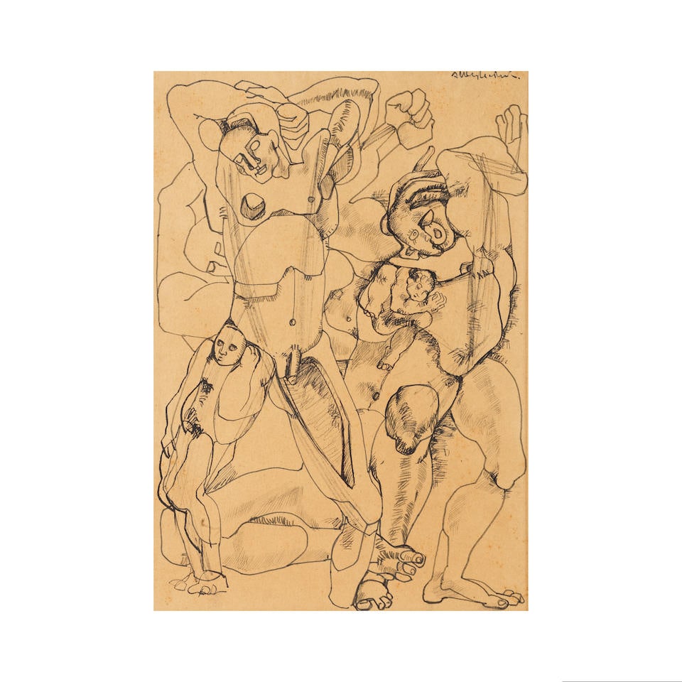 Ernst Neizvestny (Russian, 1926-2016) Sans titre/ Untitled (signed in Cyrillic (upper right)felt... (1 of 1)