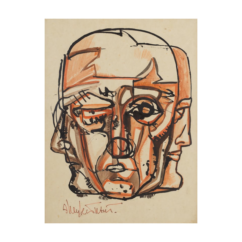 Ernst Neizvestny (Russian, 1926-2016) Sans titre/ Untitled (signed in Cyrillic (lower left)water... (1 of 1)