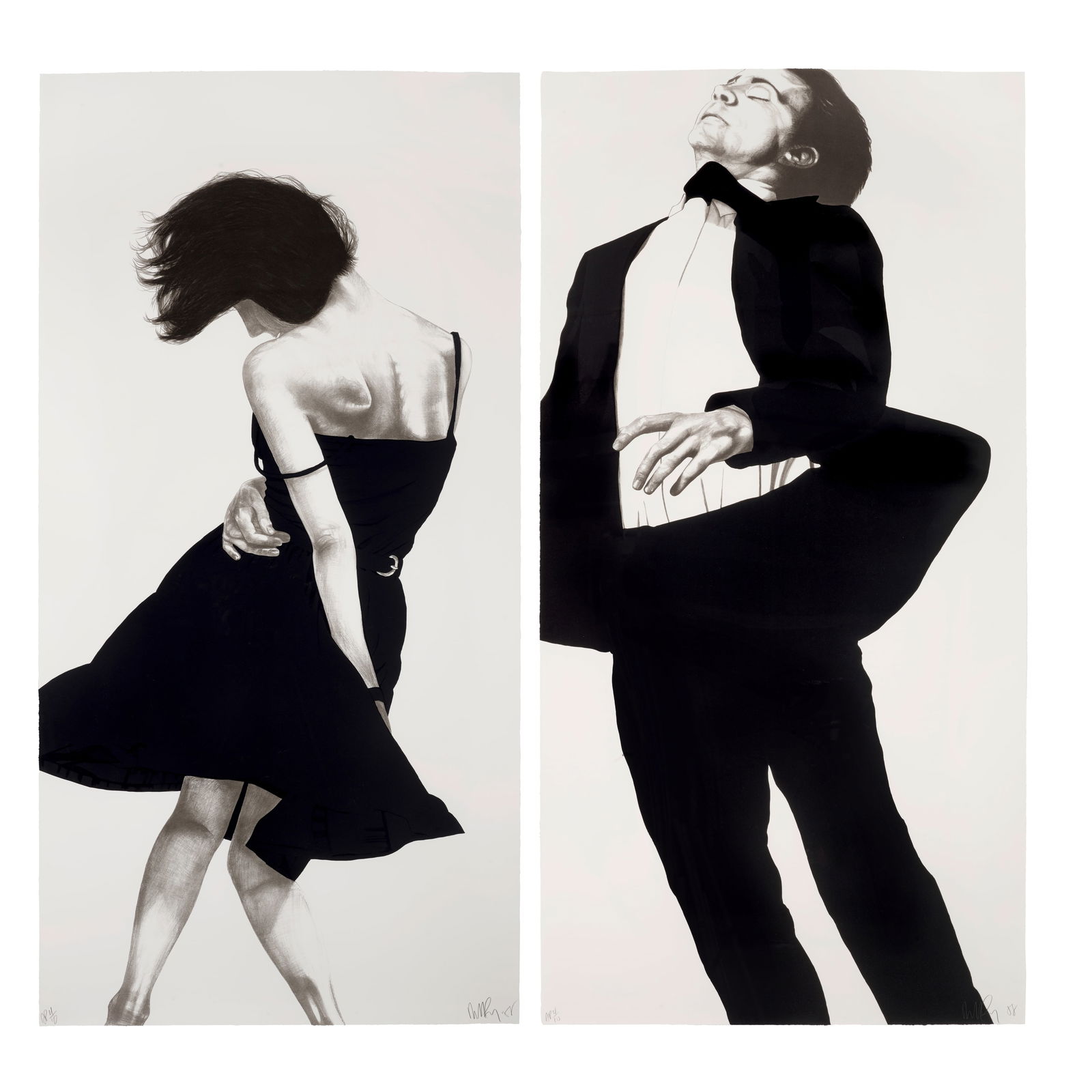 Robert Longo (born 1955); Meryl and Jonathan, from Men in the Cities; (2): Robert Longo (born 1955) Meryl and Jonathan, from Men in the Cities, 1988 Two lithographs on wove paper, each signed in pencil, dated and annotated 'AP 4/10' (artist's proofs, aside from the edition o